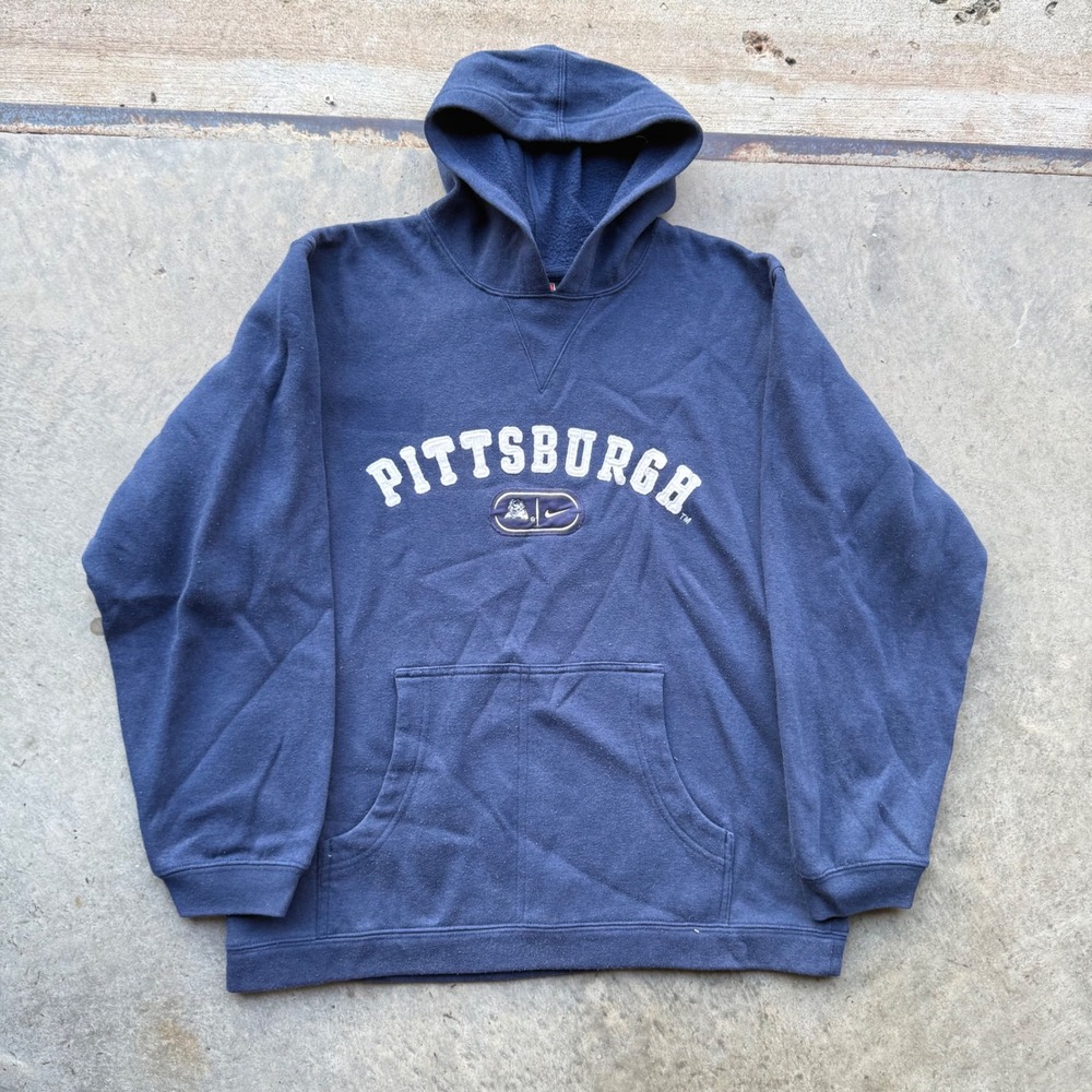 Nike Team Pittsburgh Hoodie Navy Blue Boys Large 16-18 Vintage Sweatshirt